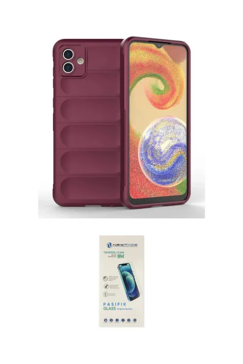 ieg™ Galaxy A04E Kılıf Atlas Koleksiyonu - Şeffaf Pasifik Cam Ekran Koruyucu