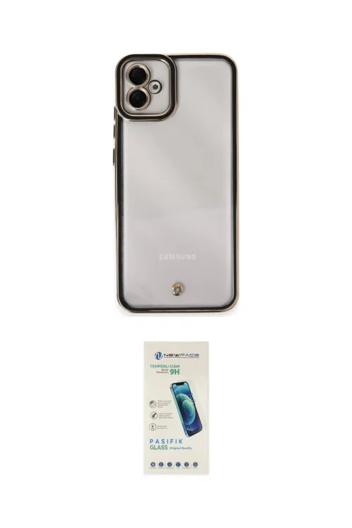 ieg™ Galaxy A04E Kılıf Çekirdek Klasik Serisi - Şeffaf Pasifik Cam Ekran Koruyucu
