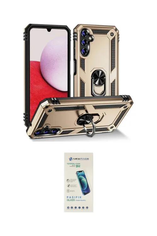 ieg™ Galaxy A04S Kılıf Ahenk Klasik Koleksiyonu - Şeffaf Pasifik Cam Ekran Koruyucu