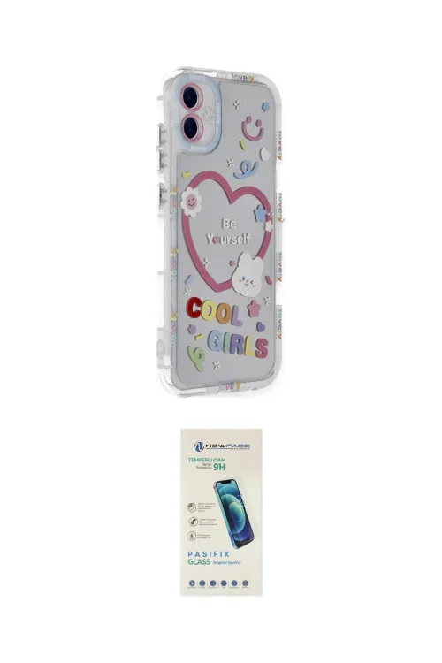 ieg™ Galaxy A05 Kılıf Ahenk Modern Serisi - Şeffaf Pasifik Cam Ekran Koruyucu