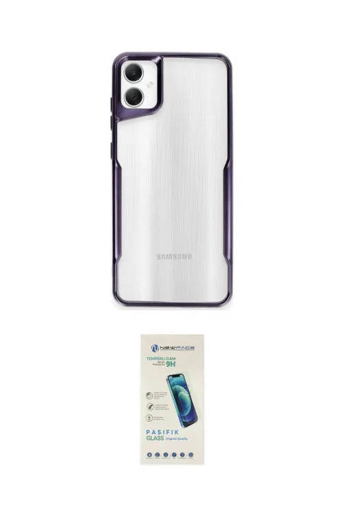 ieg™ Galaxy A05 Kılıf Akış Çizgi Koleksiyonu - Şeffaf Pasifik Cam Ekran Koruyucu