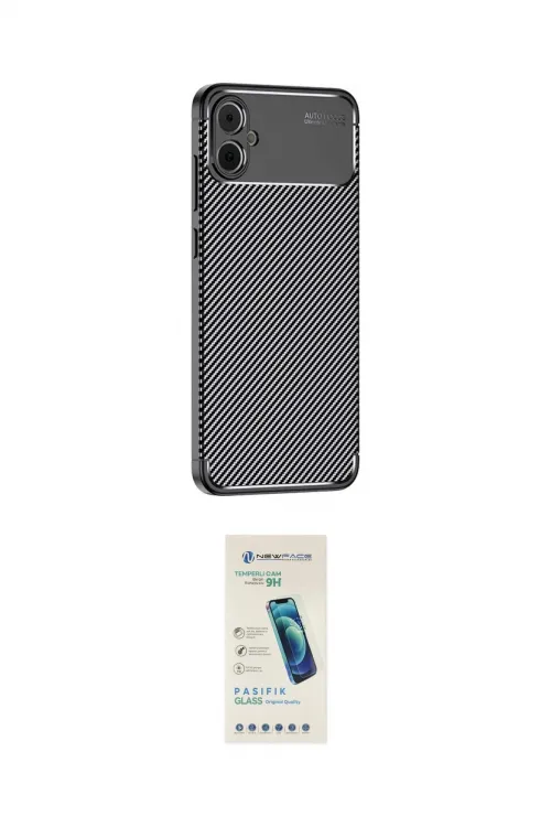 ieg™ Galaxy A05 Kılıf Eksen Form Prime - Şeffaf Pasifik Cam Ekran Koruyucu