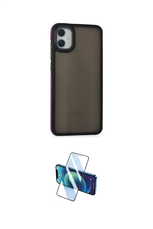 ieg™ Galaxy A05 Kılıf Eksen Işık - Siyah 3D Antistatik Cam Ekran Koruyucu