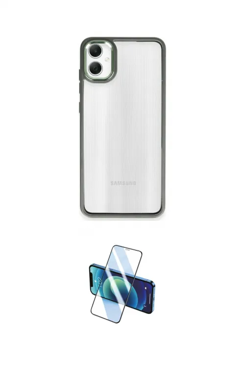ieg™ Galaxy A05 Kılıf Nova Işık Serisi - Siyah 3D Antistatik Cam Ekran Koruyucu
