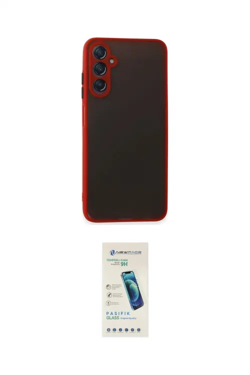 ieg™ Galaxy A05S Kılıf Ahenk Çizgi Serisi - Şeffaf Pasifik Cam Ekran Koruyucu