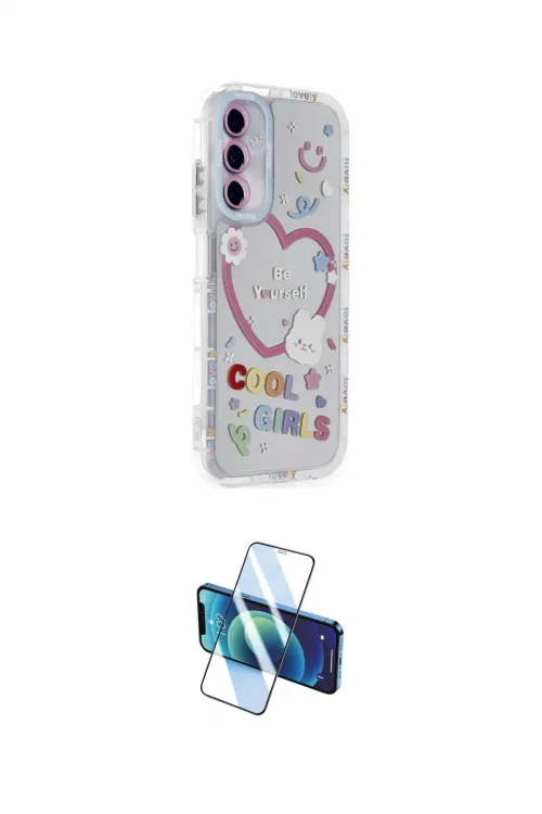 ieg™ Galaxy A05S Kılıf Ahenk Modern Serisi - Siyah 3D Antistatik Cam Ekran Koruyucu