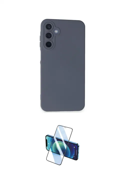ieg™ Galaxy A05S Kılıf Ahenk Serisi - Siyah 3D Antistatik Cam Ekran Koruyucu