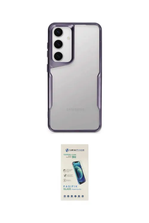 ieg™ Galaxy A05S Kılıf Akış Çizgi Koleksiyonu - Şeffaf Pasifik Cam Ekran Koruyucu