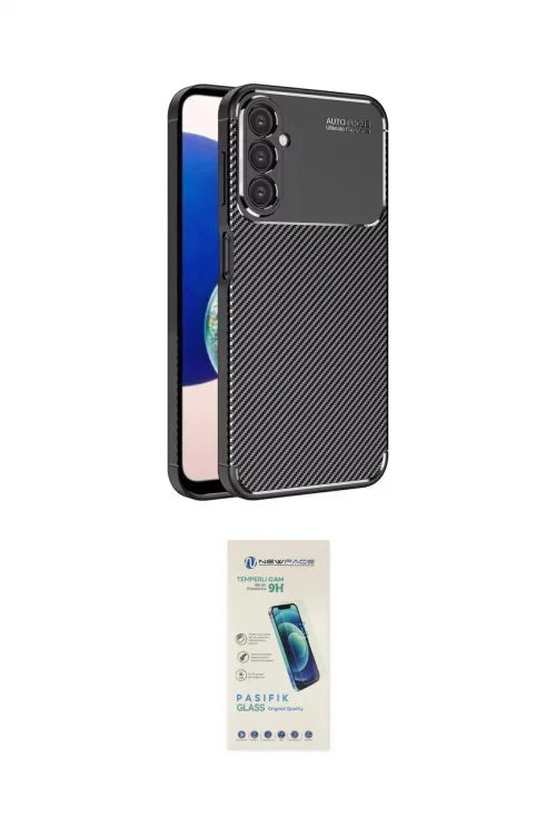 ieg™ Galaxy A05S Kılıf Eksen Form Prime - Şeffaf Pasifik Cam Ekran Koruyucu