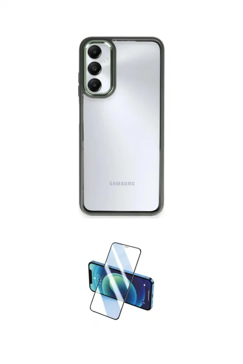 ieg™ Galaxy A05S Kılıf Nova Işık Serisi - Siyah 3D Antistatik Cam Ekran Koruyucu