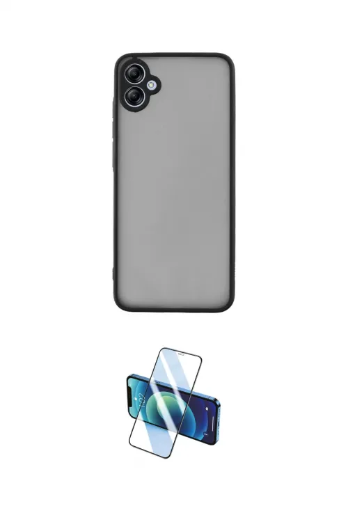 ieg™ Galaxy A06 Kılıf Ahenk Çizgi Serisi - Siyah 3D Antistatik Cam Ekran Koruyucu