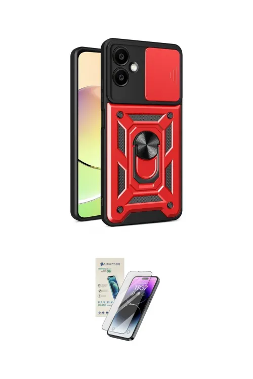 ieg™ Galaxy A06 Kılıf Ahenk Klasik - Şeffaf Pasifik Cam Ekran Koruyucu