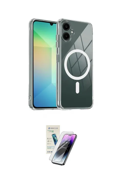 ieg™ Galaxy A06 Kılıf Ahenk Minimal Serisi - Şeffaf Pasifik Cam Ekran Koruyucu