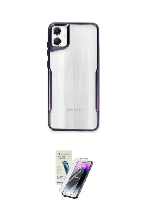 ieg™ Galaxy A06 Kılıf Akış Çizgi Koleksiyonu - Şeffaf Pasifik Cam Ekran Koruyucu