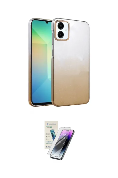 ieg™ Galaxy A06 Kılıf Kıvılcım Minimal Özel Seri - Şeffaf Pasifik Cam Ekran Koruyucu