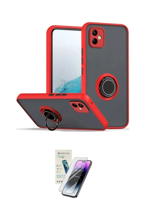 ieg™ Galaxy A06 Kılıf Yörünge Çizgi - Şeffaf Pasifik Cam Ekran Koruyucu