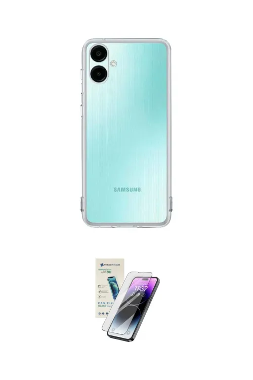 ieg™ Galaxy A06 Kılıf Zirve Doku - Şeffaf Pasifik Cam Ekran Koruyucu