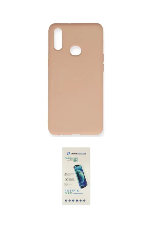 ieg™ Galaxy A10S Kılıf Ahenk Serisi - Şeffaf Pasifik Cam Ekran Koruyucu