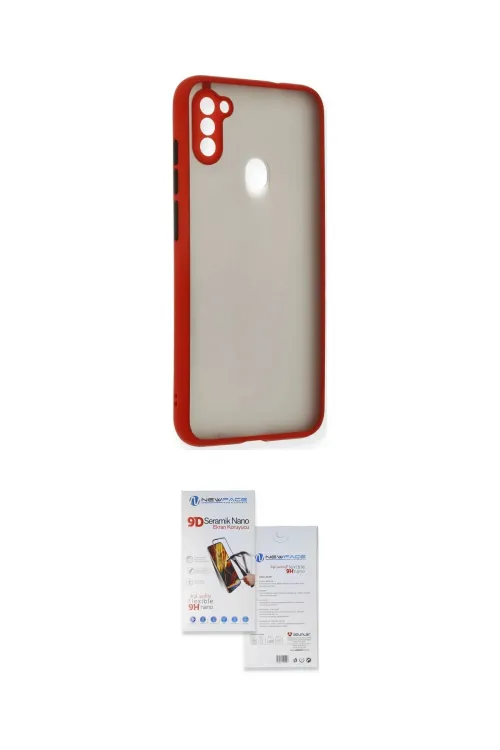 ieg™ Galaxy A11 Kılıf Ahenk Çizgi Serisi - Siyah Seramik Nano Ekran Koruyucu