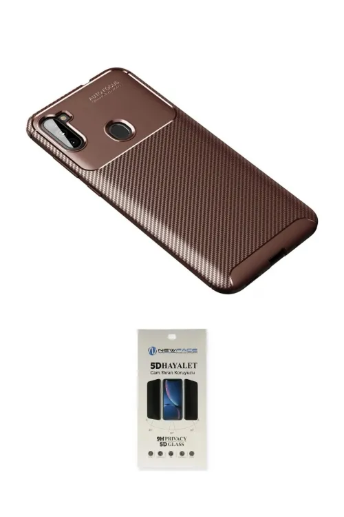 ieg™ Galaxy A11 Kılıf Eksen Form Prime - Siyah 5D Hayalet Cam Ekran Koruyucu