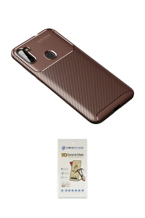ieg™ Galaxy A11 Kılıf Eksen Form Prime - Siyah Mat Seramik Nano Ekran Koruyucu