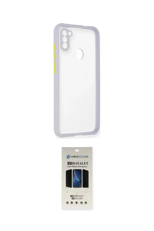 ieg™ Galaxy A11 Kılıf Nova Asil Özel Seri - Siyah 5D Hayalet Cam Ekran Koruyucu