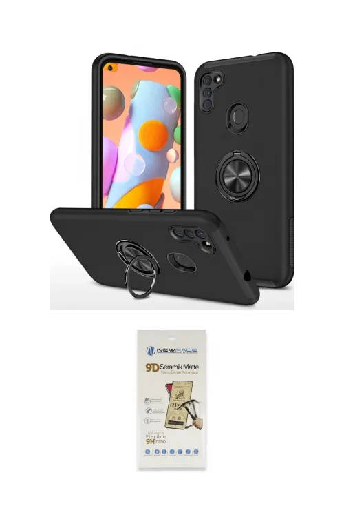 ieg™ Galaxy A11 Kılıf Odak Form Prime - Siyah Mat Seramik Nano Ekran Koruyucu