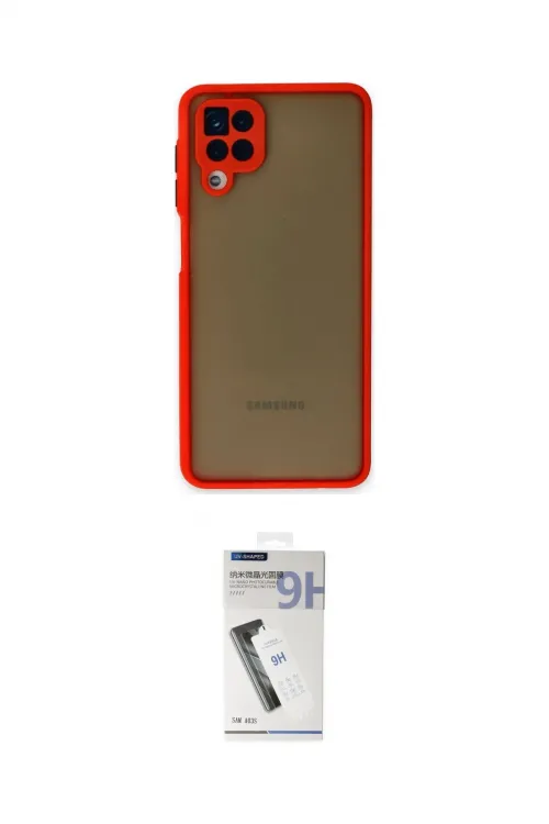 ieg™ Galaxy A12 Kılıf Ahenk Çizgi Serisi - Şeffaf Uv Polymer Nano Ekran Koruyucu