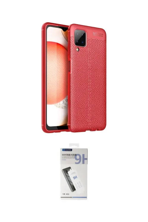ieg™ Galaxy A12 Kılıf Doruk Klasik Özel Seri - Şeffaf Uv Polymer Nano Ekran Koruyucu