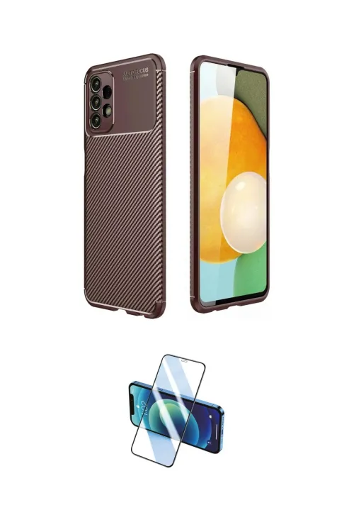 ieg™ Galaxy A13 4G Kılıf Eksen Form Prime - Siyah 3D Antistatik Cam Ekran Koruyucu