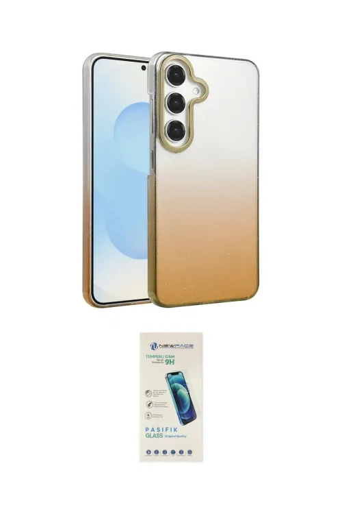 ieg™ Galaxy A14 4G Kılıf Kıvılcım Minimal Özel Seri - Şeffaf Pasifik Cam Ekran Koruyucu