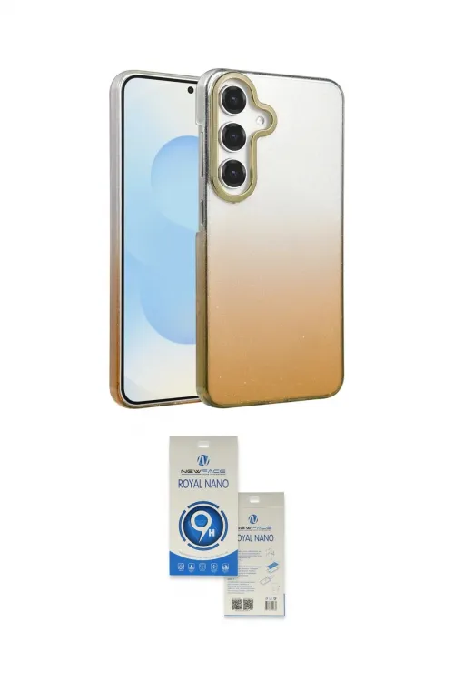 ieg™ Galaxy A14 4G Kılıf Kıvılcım Minimal Özel Seri - Şeffaf Royal Nano Ekran Koruyucu