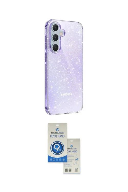 ieg™ Galaxy A14 4G Kılıf Yankı Doku Prime - Şeffaf Royal Nano Ekran Koruyucu