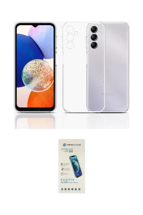 ieg™ Galaxy A14 4G Kılıf Zirve Doku - Şeffaf Pasifik Cam Ekran Koruyucu