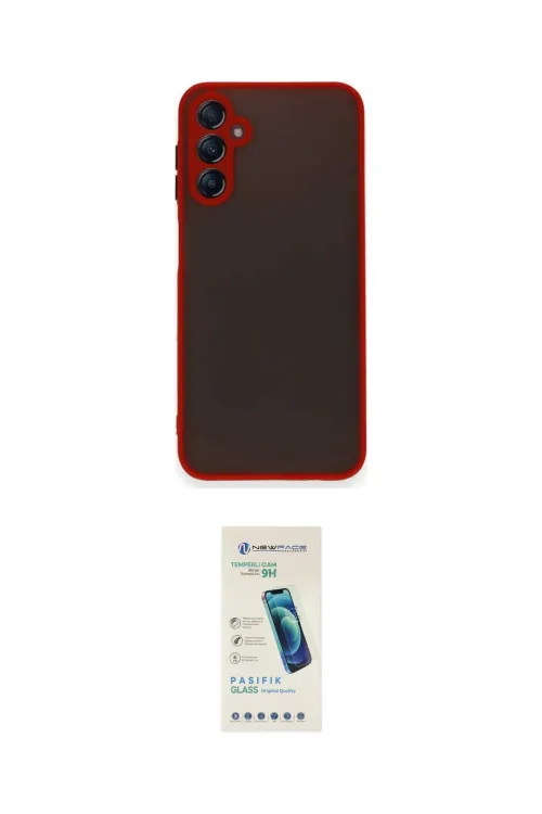 ieg™ Galaxy A15 4G Kılıf Ahenk Çizgi Serisi - Şeffaf Pasifik Cam Ekran Koruyucu