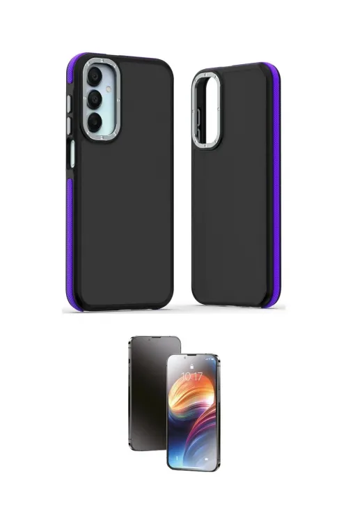 ieg™ Galaxy A15 4G Kılıf Eksen Işık - Siyah 3D Antistatik Mat Seramik Nano Ekran Koruyucu