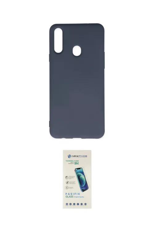 ieg™ Galaxy A20S Kılıf Ahenk Serisi - Şeffaf Pasifik Cam Ekran Koruyucu