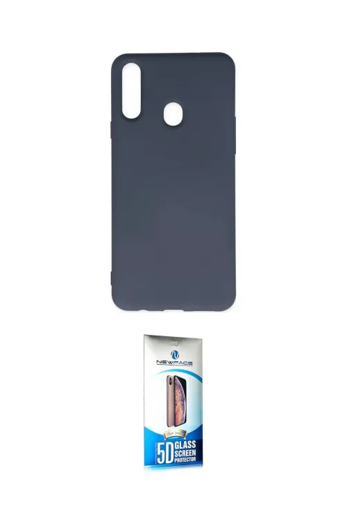 ieg™ Galaxy A20S Kılıf Ahenk Serisi - Siyah 5D Eko Cam Ekran Koruyucu