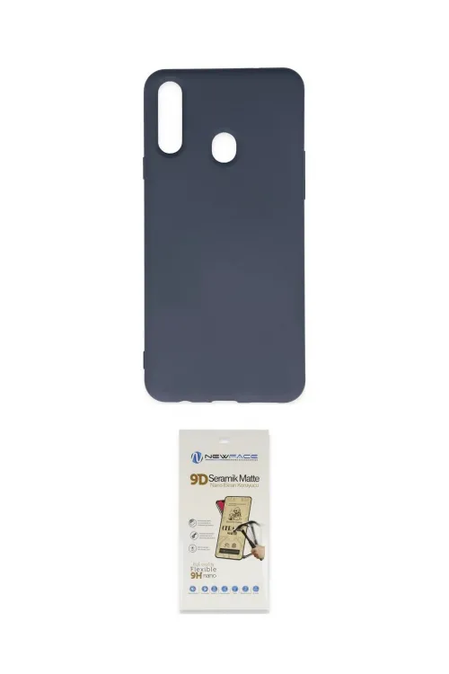 ieg™ Galaxy A20S Kılıf Ahenk Serisi - Siyah Mat Seramik Nano Ekran Koruyucu