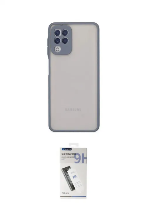 ieg™ Galaxy A22 Kılıf Ahenk Çizgi Serisi - Şeffaf Uv Polymer Nano Ekran Koruyucu