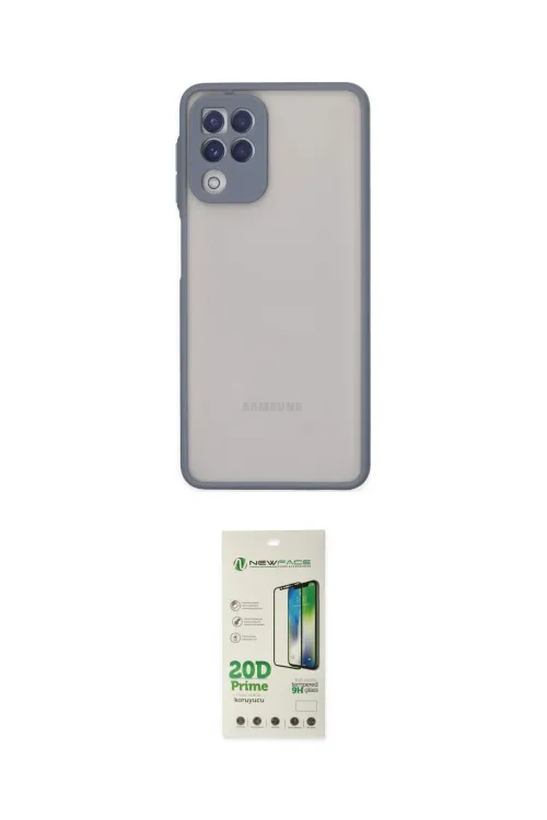 ieg™ Galaxy A22 Kılıf Ahenk Çizgi Serisi - Siyah 20D Premium Cam Ekran Koruyucu