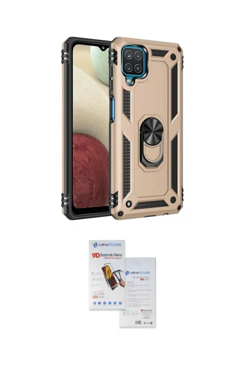 ieg™ Galaxy A22 Kılıf Ahenk Klasik Koleksiyonu - Siyah Seramik Nano Ekran Koruyucu