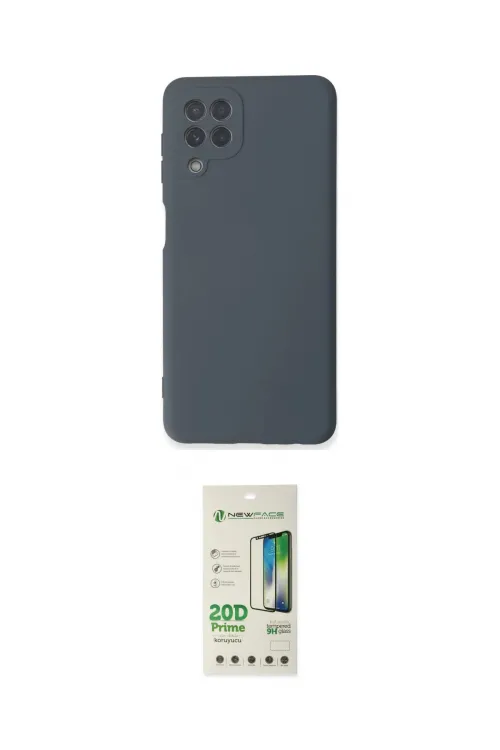 ieg™ Galaxy A22 Kılıf Ahenk Serisi - Siyah 20D Premium Cam Ekran Koruyucu