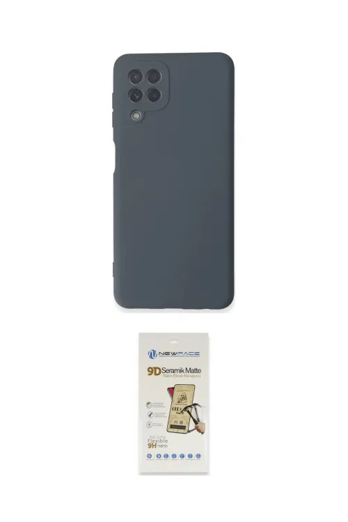 ieg™ Galaxy A22 Kılıf Ahenk Serisi - Siyah Mat Seramik Nano Ekran Koruyucu