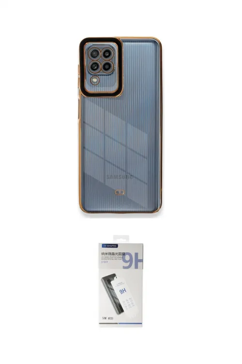 ieg™ Galaxy A22 Kılıf Çekirdek Klasik Serisi - Şeffaf Uv Polymer Nano Ekran Koruyucu