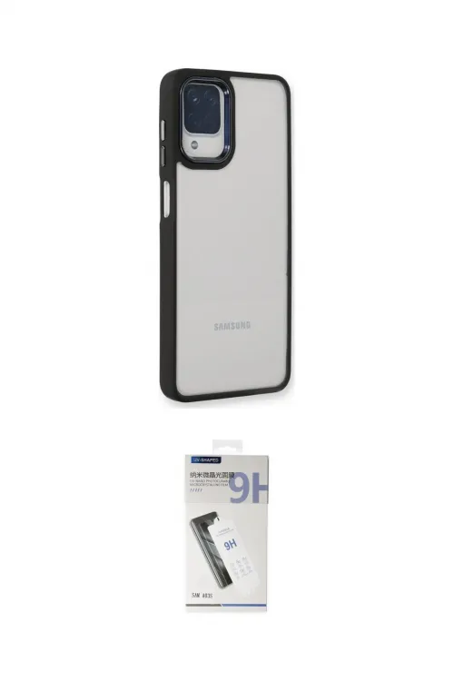 ieg™ Galaxy A22 Kılıf Eksen Doku Prime - Şeffaf Uv Polymer Nano Ekran Koruyucu