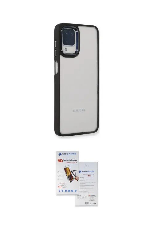 ieg™ Galaxy A22 Kılıf Eksen Doku Prime - Siyah Seramik Nano Ekran Koruyucu
