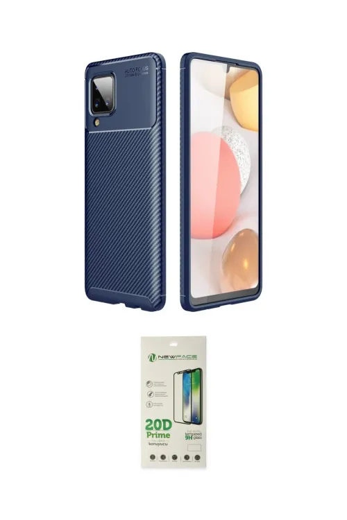 ieg™ Galaxy A22 Kılıf Eksen Form Prime - Siyah 20D Premium Cam Ekran Koruyucu