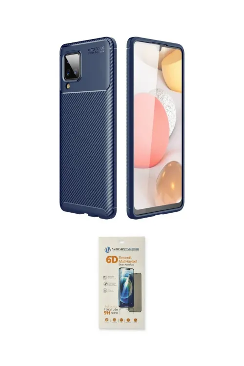 ieg™ Galaxy A22 Kılıf Eksen Form Prime - Siyah 6D Mat Seramik Hayalet Nano Ekran Koruyucu