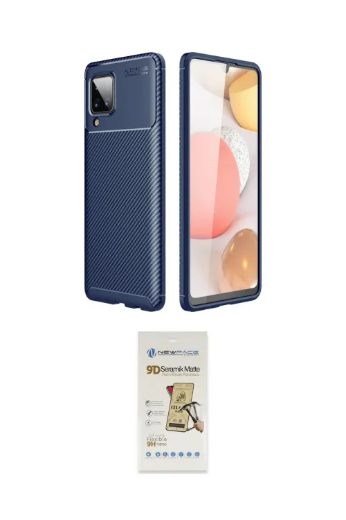 ieg™ Galaxy A22 Kılıf Eksen Form Prime - Siyah Mat Seramik Nano Ekran Koruyucu